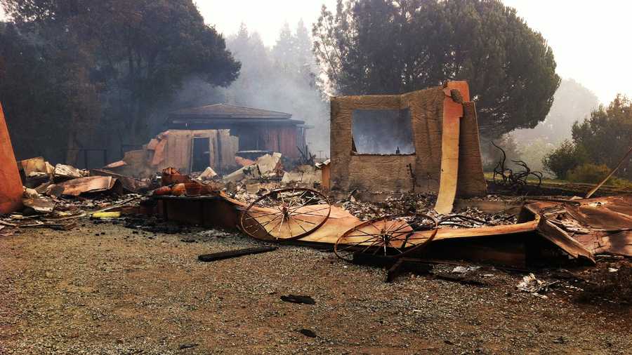 This is all that's left of Big Sur Fire Chief Martha Karsten's house in the mountains of Big Sur. 