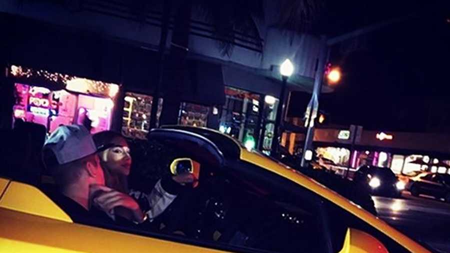 Justin Bieber let his gal pal Chantel Jeffries drive the yellow Lamborghini before he got behind the wheel Thursday. 