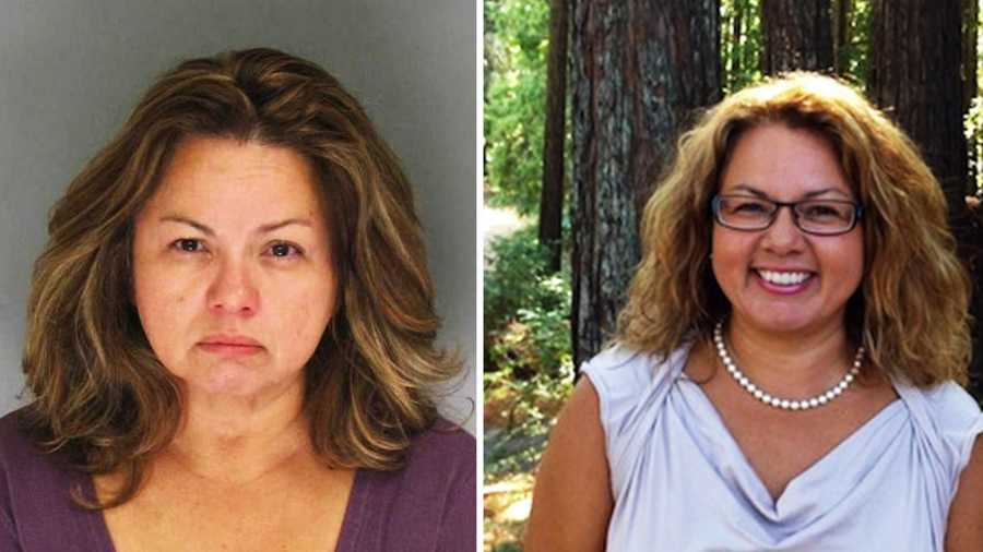 Alma Sifuentes Moreno is seen in a jail mug shot, left, and in her UCSC staff photo, right. 