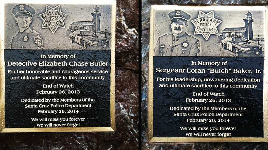 These memorial plaques were unveiled at the Santa Cruz Police Station Wednesday. 