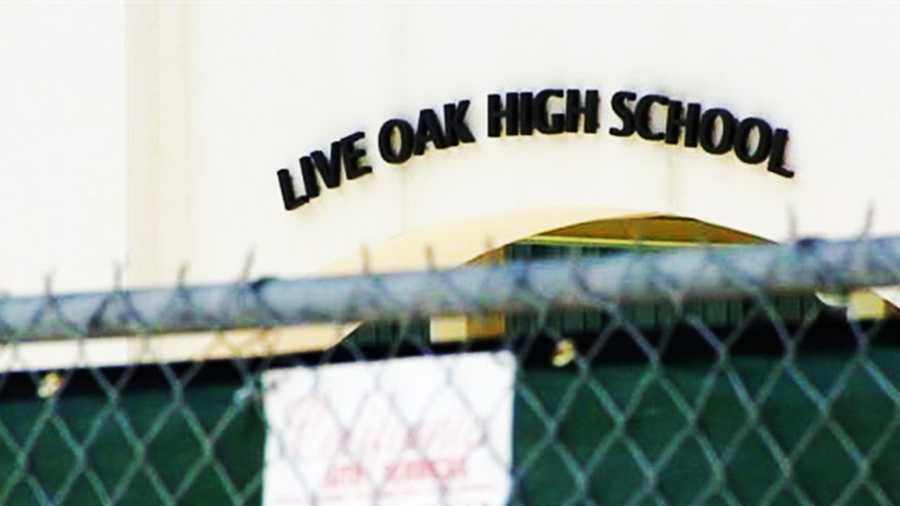 A fence was constructed around Live Oak High School for Cinco De Mayo. 