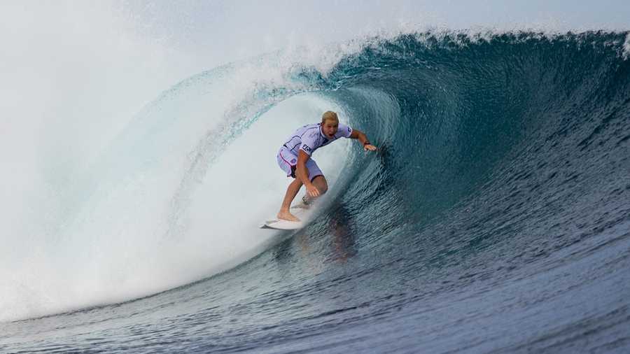 Nat Young of Santa Cruz is seen competing in Fiji on June 4, 2014.