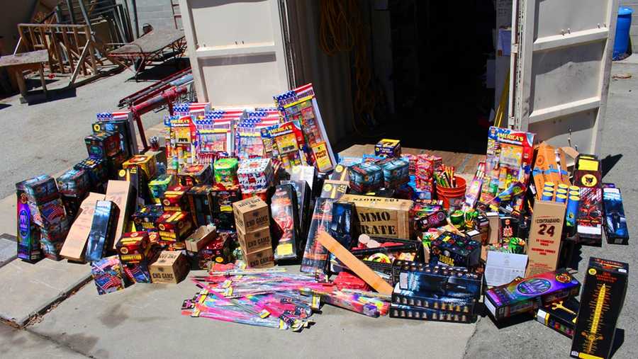 Salinas police seized these fireworks from Daniel Escatel Alcocer's home on Towt Street.