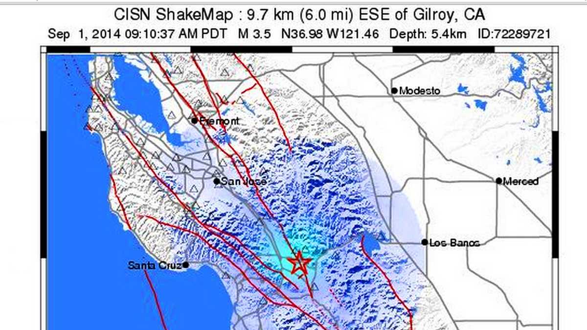 Magnitude 3 5 Earthquake Rumbles In Gilroy