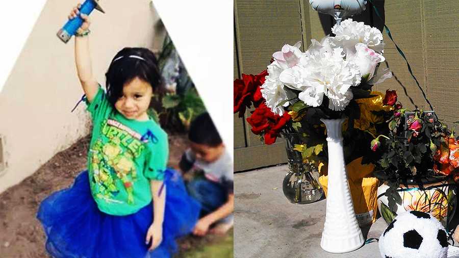 Flowers and stuffed animals were left where Jaelyn Marie Zavala was shot. 