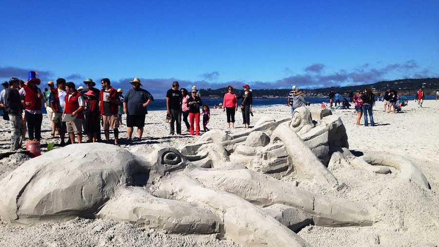 This octopus sand sculpture won 1st place at Carmel Beach. (Oct. 2014)