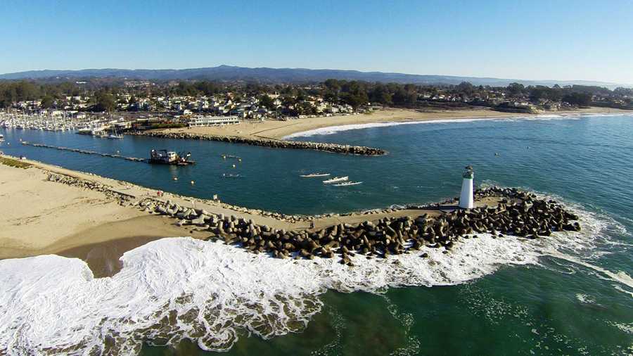 This beautiful photo of the Santa Cruz Harbor was shot by Archer Koch's drone camera. 