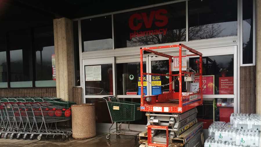 A CVS store in Felton is closed on Wednesday because its roof collapsed. 