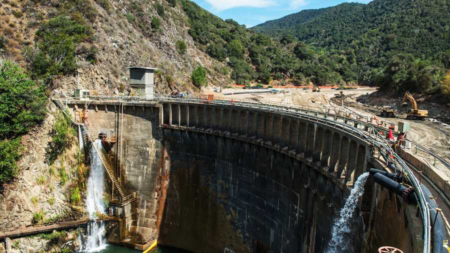 The San Clemente Dam removal project in Carmel Valley is seen in July 2014. 