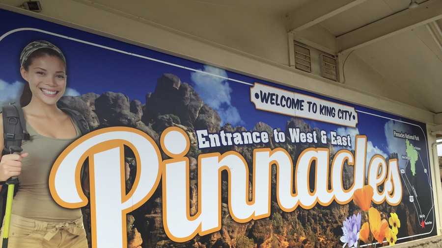file -  a new sign goes up in king city promoting pinnacles