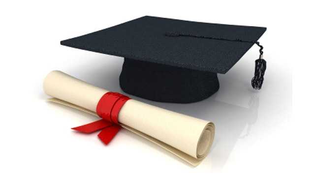 college diploma and graduation cap