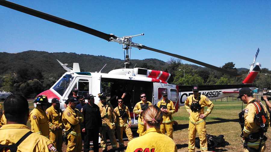 CalFire firefighters were out training in Gilroy Friday.  (June 12, 2015)