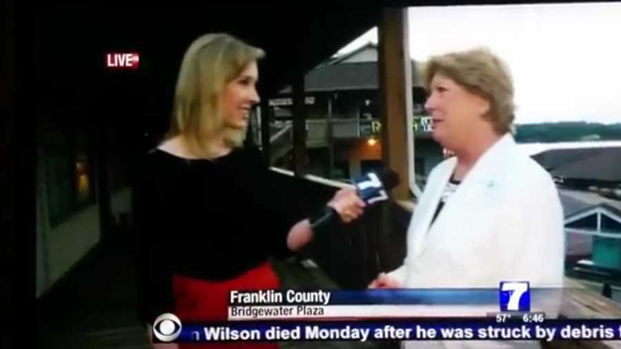 WDBJ reporter Alison Parker is seen on-air seconds before she was shot. 