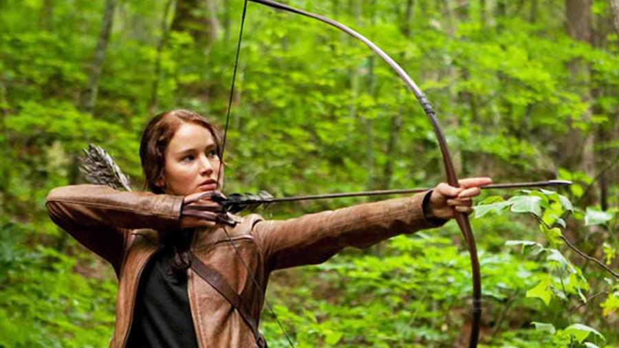 Jennifer Lawrence portrays character Katniss Everdeen in the movie "The Hunger Games." 