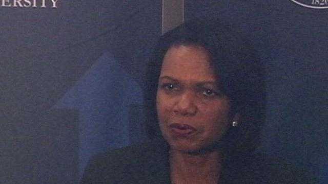 Former Secretary of State Condoleezza Rice spoke at a scholarship benefit at Mississippi College.