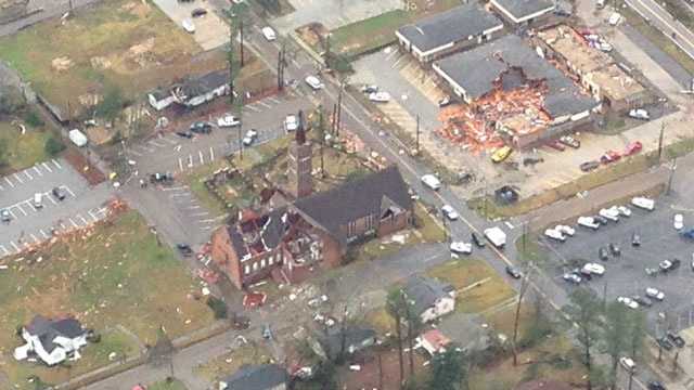 Images: Bird's eye view of Miss. tornado damage
