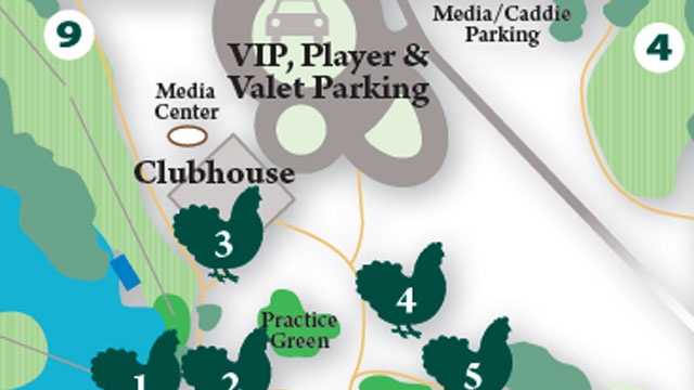 1. The Chicken Coop. 2. Georgia Blue. 3. Clubhouse 4. Putting Green 5. Concessions