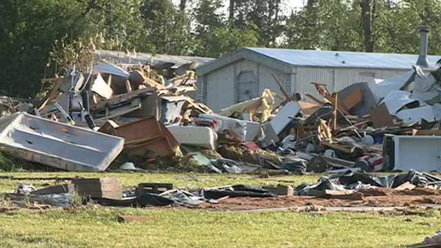 Tornado damage in Rankin County