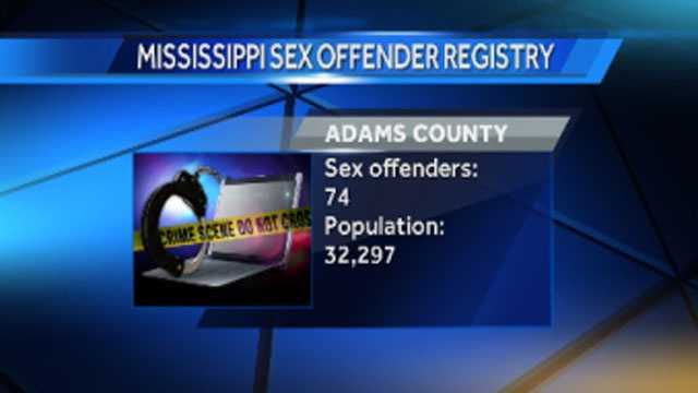 Miss. sex offenders by county