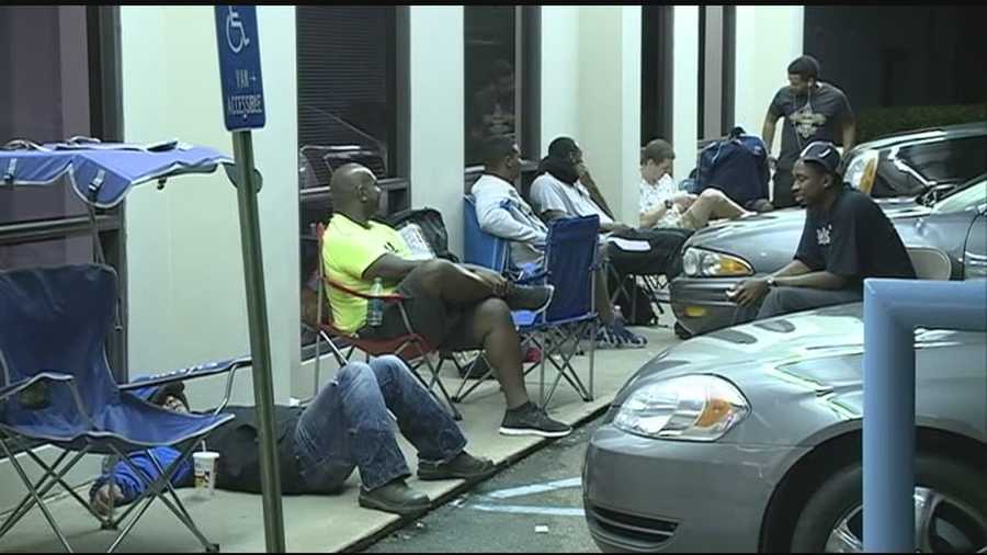People lined up early at the AT&T store in Ridgeland to buy the new iPhone 6 that hit store shelves Friday.