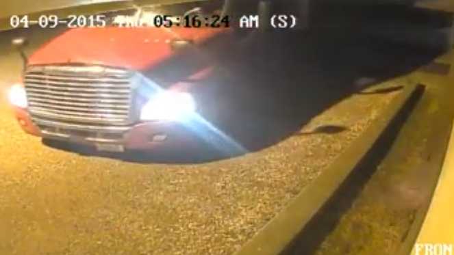 Surveillance video shows an 18-wheeler pulling into the parking lot of B&B Archery in Pearl.