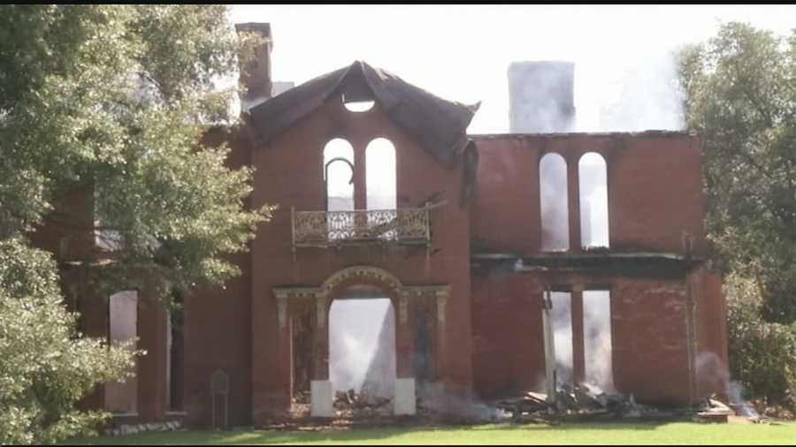 A historical mississippi mansion left a smoking skeleton after an overnight fire.