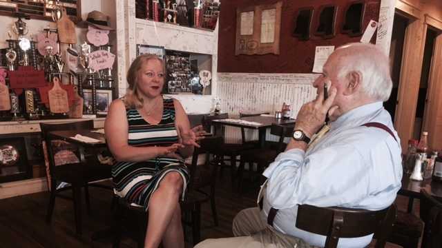 Leslie Roark Scott and Bert Case at Ubon's Restaurant in Yazoo City.