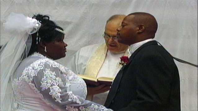 Joseph and Trenice Kirsh married in 2005 at the Mississippi Coliseum, which was serving as a shelter for Hurricane Katrina evacuees.