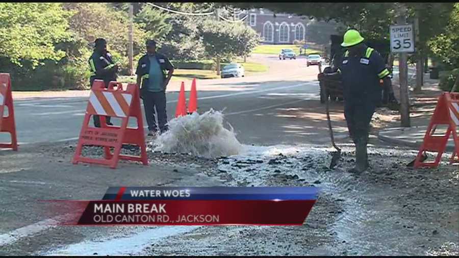 A water main break on Old Canton and King Highway forces city to shut off the water