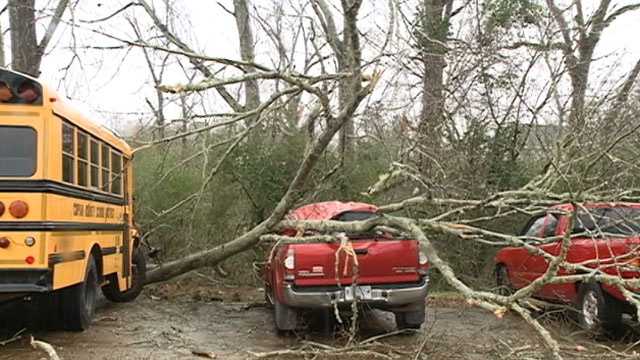 A tornado hit Wesson, knocking down trees and damaging the roof at Wesson Attendance Center.