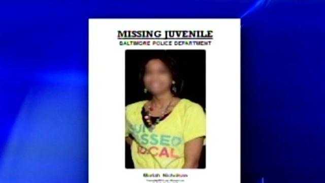 This is a flier distributed by the Baltimore police public affairs unit to the media as a favor to Detective Daniel Nicholson, who is under suspension pending an investigation into his actions when his daughter disappeared. The director of the public affairs unit has since called the action inappropriate.