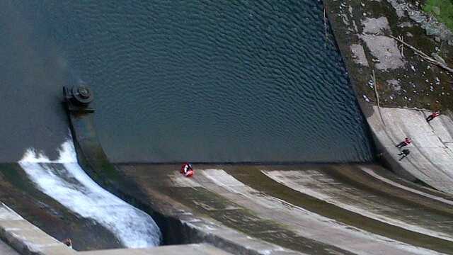 Fire crews had to rescue a man Sunday after officials said he tried to walk across the Prettyboy Dam in Baltimore County.