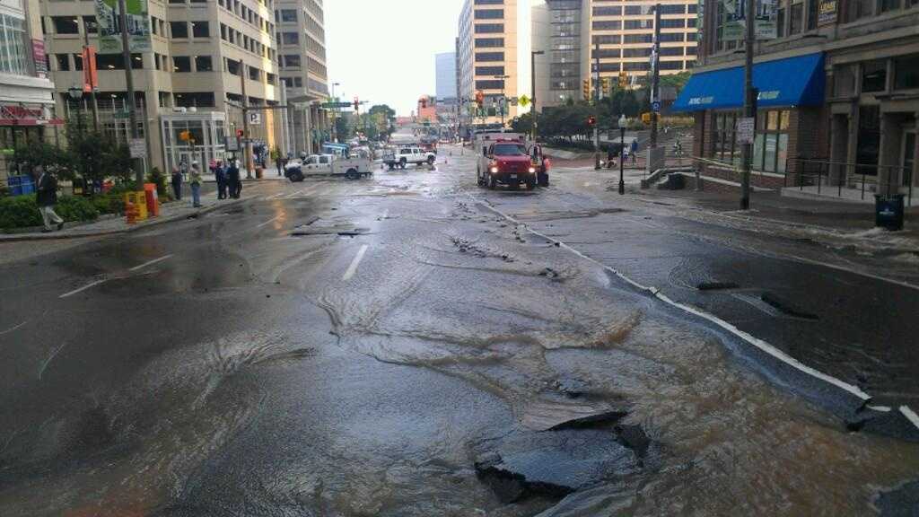 In photos Water main breaks in downtown Baltimore