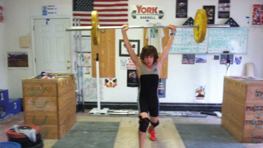 Junior Olympian Tyler Maizels  lifts more than his own weight. 