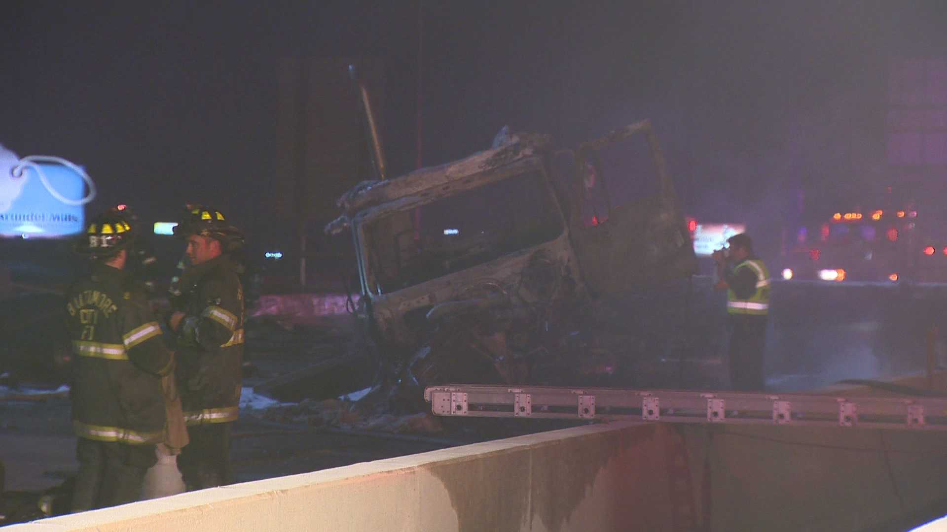 Images: Fiery Tractor-trailer Crash Kills 1 On I-95