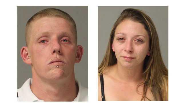 Police said Michael Allen Dunlap, 27, (pictured left) faces charges of burglary, theft, first-degree assault and trespassing. Ashley Nichole Edge, 25, (pictured right) faces charges of burglary, theft and possession of a controlled substance, police said.
