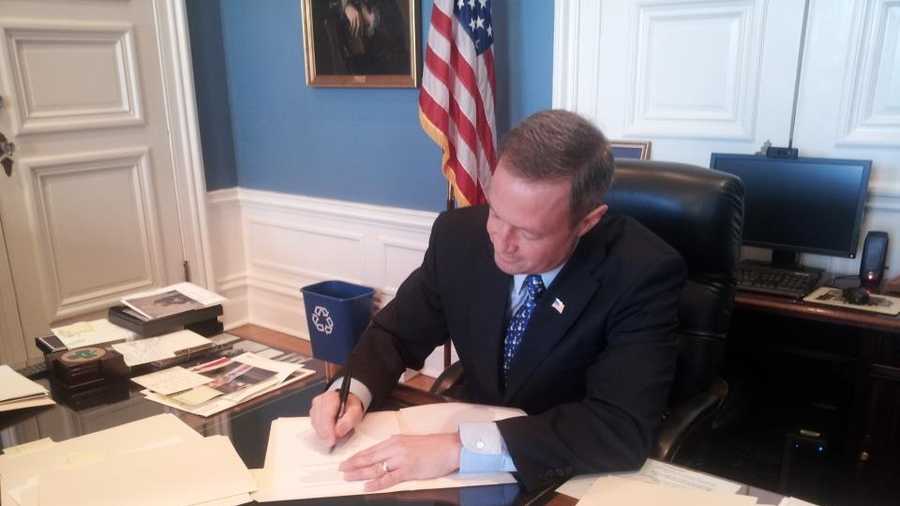 Gov. Martin O'Malley signs several new measures into law. 