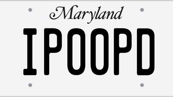 100 Rejected Maryland Vanity License Plates