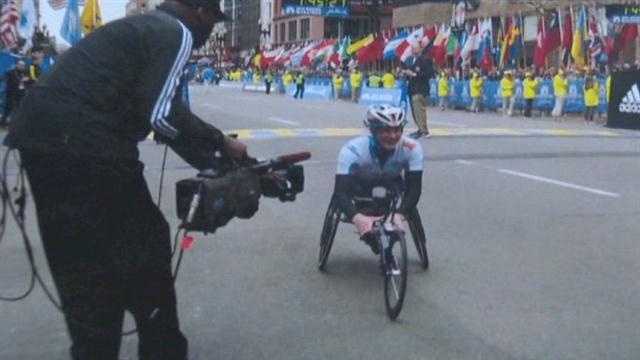An elite Paralympic athlete from Howard County had just made it to her nearby hotel Monday when the first bomb went off at the Boston Marathon.