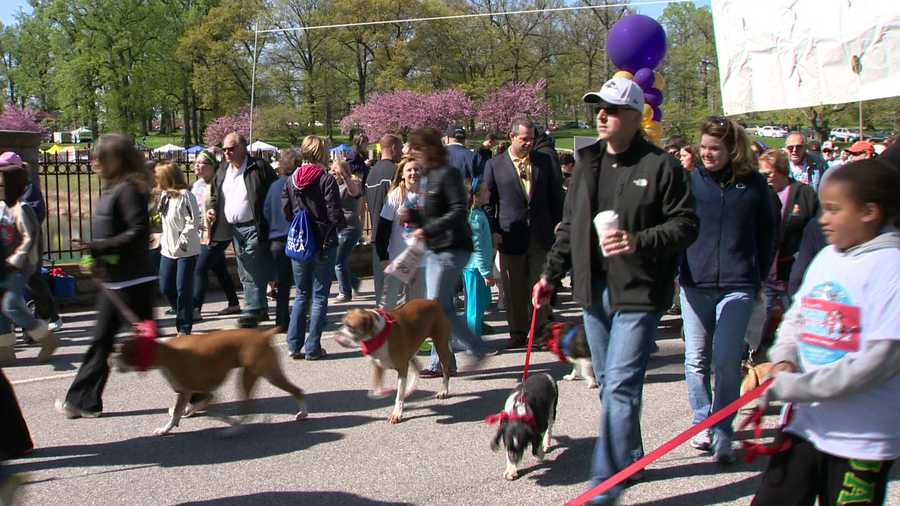 Hundreds gather in Druid Hill Park to kick off the 18th annual Maryland SPCA March for the Animals. 