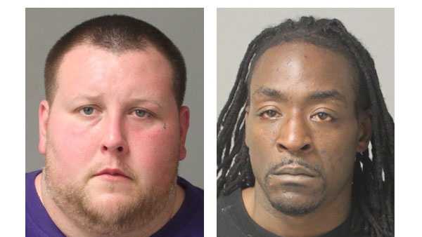 Police say Nicholas Alexander Rinehults, 29, (left) and Terrell Tavon Myers, 33, (right) were arrested and charged in connection with thefts.
