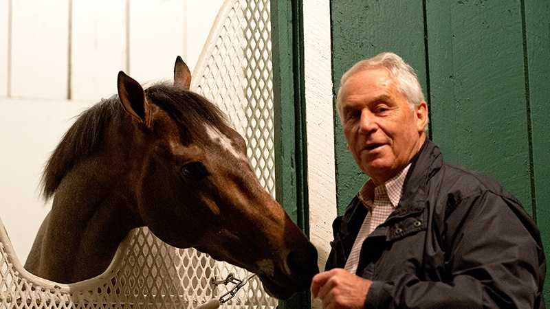 Oxbow with trainer, D. Wayne Lukas