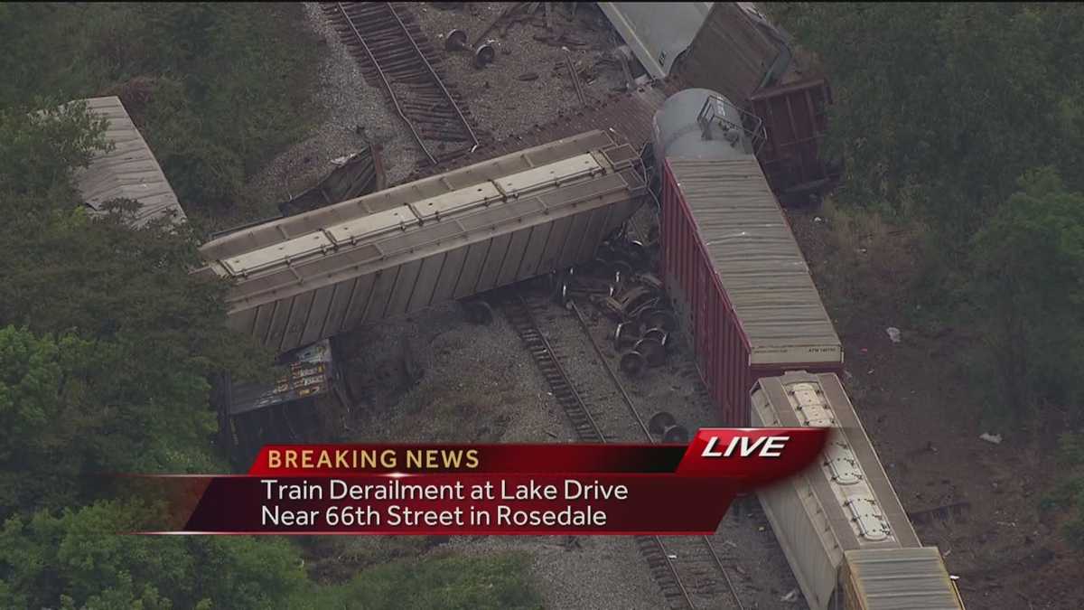 Images: Train derailment, explosion in Baltimore Co.