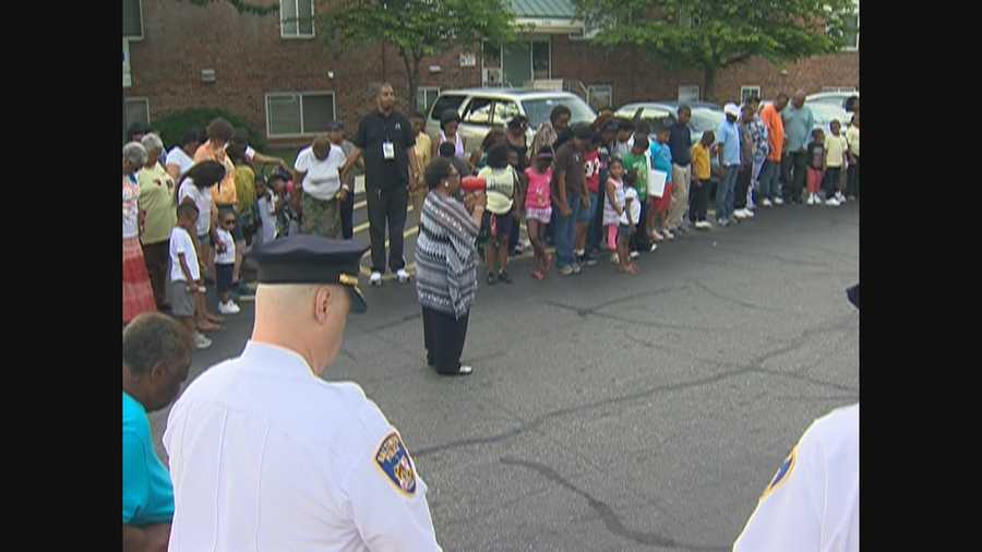 Baltimore City community leaders joined residents of the Cherry Hill neighborhood Wednesday night to remember a 1-year-old boy who was shot to death last week. George Lettis has details on the vigil.