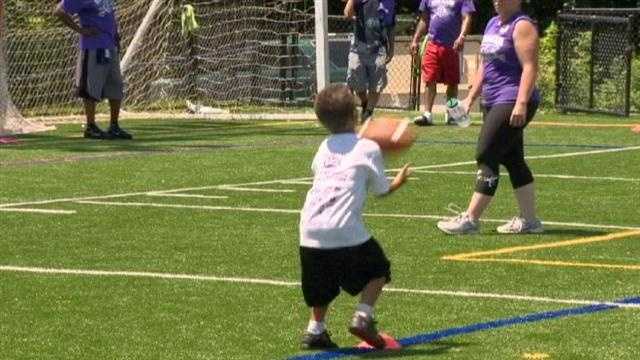 Hundreds of children got a chance to show off their skills thanks to Ravens linebacker Jameel McClain.