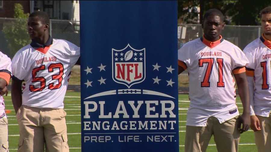 Trying on an NFL JERSEY for the first time! 