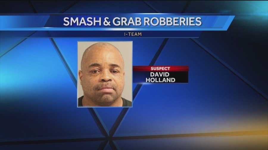 Investigators have arrested a man in connection with at least nine smash-and-grab robberies in Anne Arundel County and believe he may be responsible for more.