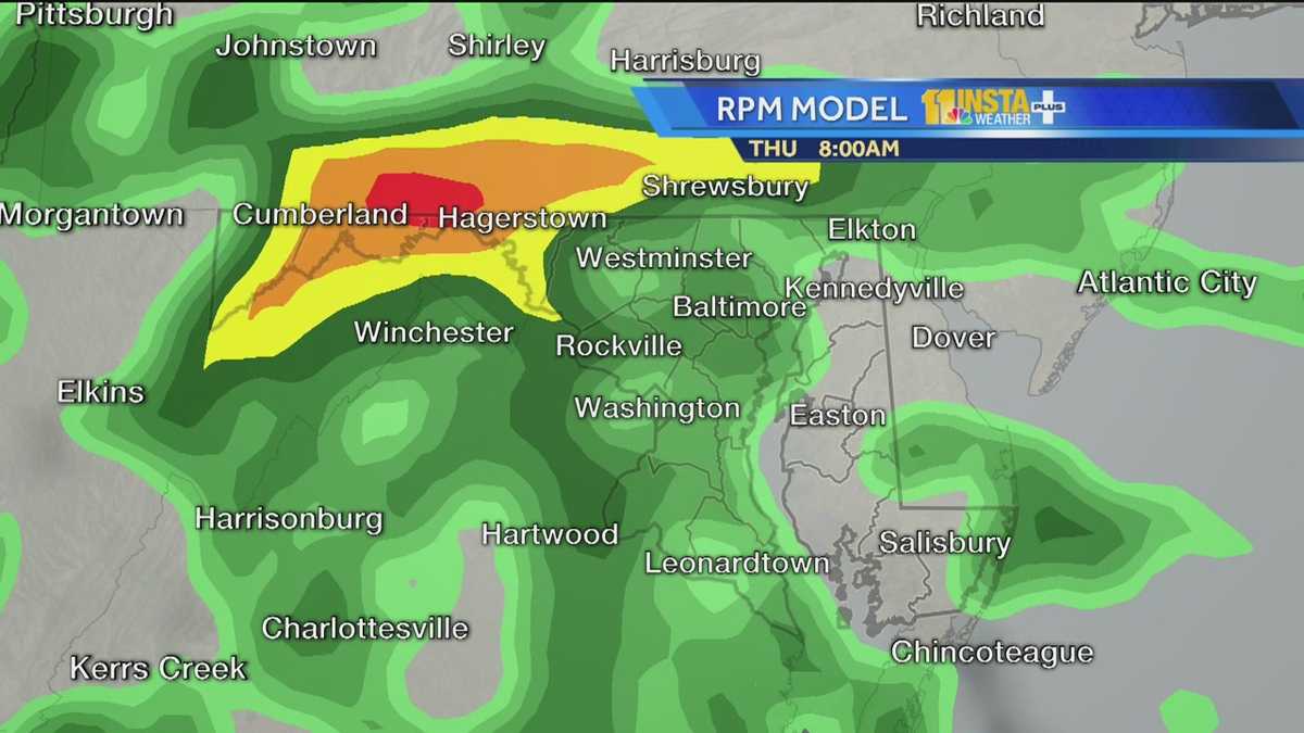 Hour-by-hour rainfall forecast