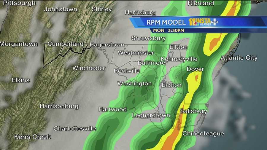 Hourbyhour rainfall forecast