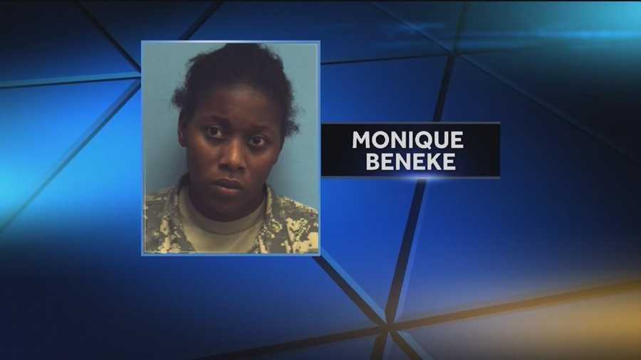 Authorities said Monique Latrise Beneke, 27, a soldier at Aberdeen Proving Ground, is facing charges in connection with abusing her 4-year-old stepdaughter.